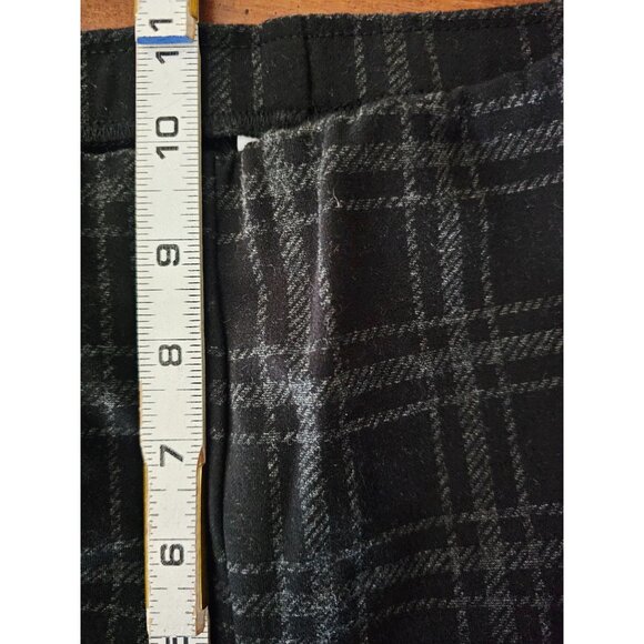 J. Jill Ponte slim leg pants medium plaid black ankle pull on - Picture 5 of 8